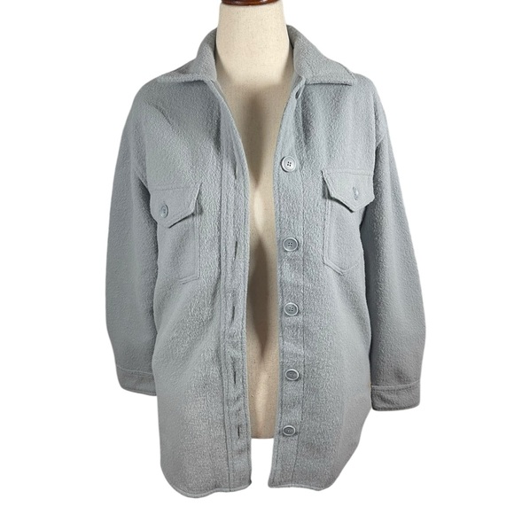 Rachel Zoe Grey Blue Shacket • S / XS Cozy Overshirt Layer - Picture 1 of 5